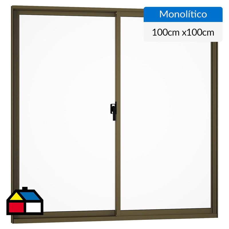 WINTEC - Ventana aluminio 100x100 cm monolítico titanio corredera