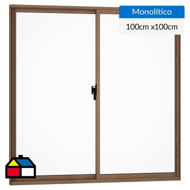 Ventana aluminio 100x100 cm monoltico madera corredera