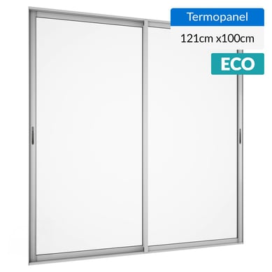 Ventana termopanel aluminio 121x100 cm mate corredera