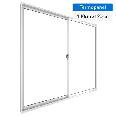 Ventana termopanel aluminio 140x120 cm mate corredera