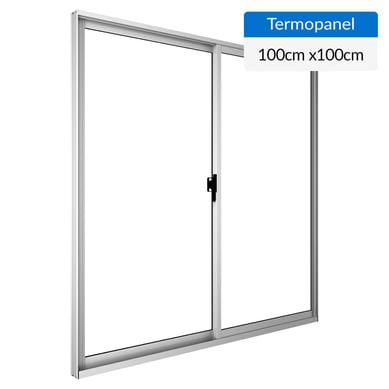 Ventana termopanel aluminio 100x100 cm blanco corredera