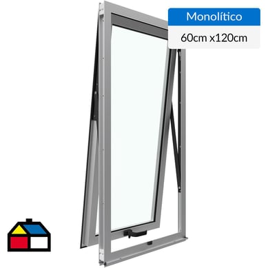 Ventana aluminio 60x120 cm monoltico mate proyectante