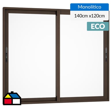 Ventana aluminio 140x120 cm monoltico madera corredera