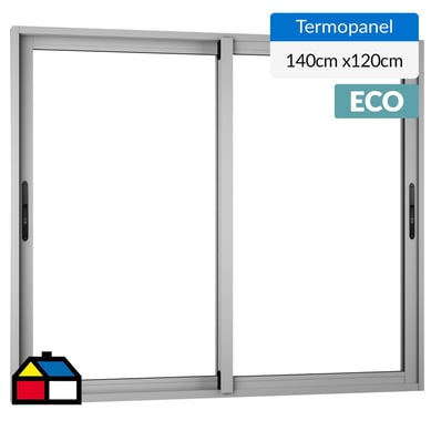 Ventana termopanel aluminio 140x120 cm mate corredera