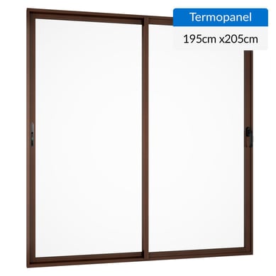 Ventana termopanel aluminio 195x205 cm madera corredera