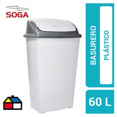 Basurero Con Tapa 60 Lts Gris