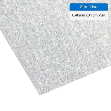 0.40 x 950 x 3000 mm, Plancha Lisa, Zinc Recubrimiento AZM150