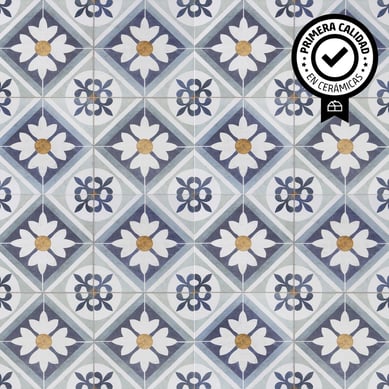 Cermica 45x45 cm Flower Azul 2.08 m2