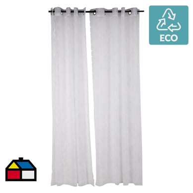 Set de velos bordados 145x220cm blanco