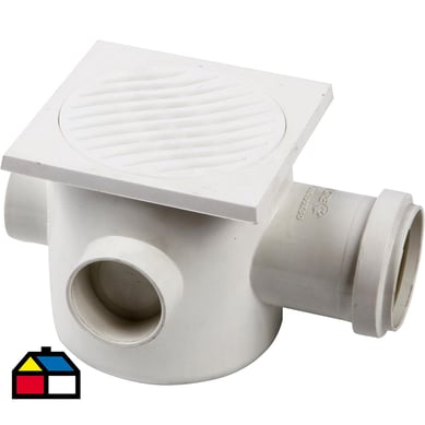 Pileta PVC 100mm x 50mm x 40mm Blanco 1u