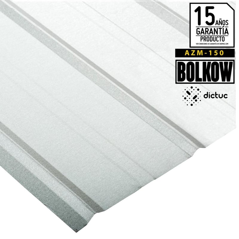 BOLKOW - 0.40 x 895 x 3000 mm. Plancha 5V gris Recubrimiento AZM150