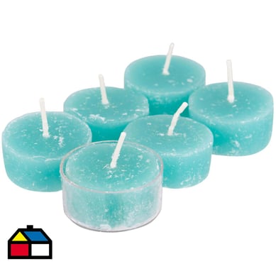 Set de velas tealight sanda 6 unidades turquesa