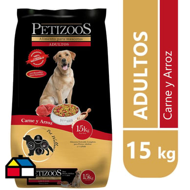 Alimento seco para perro adulto 15 kg carne y arroz