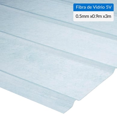 Plancha fibra de vidrio 5V natural 0.5mmx0.90mx3.0m