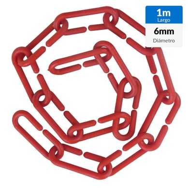 Cadena plstica 1 m rojo