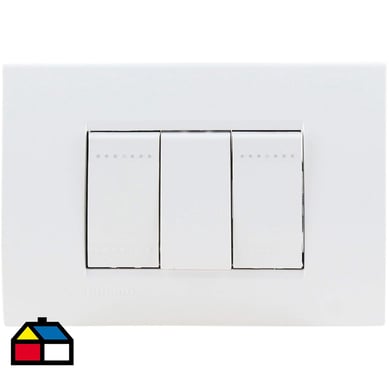 Interruptor doble (9/12) 16 A semi armado Blanco