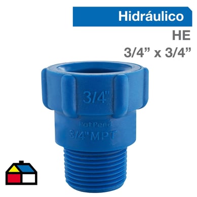 Terminal HE plstico 3/4x3/4