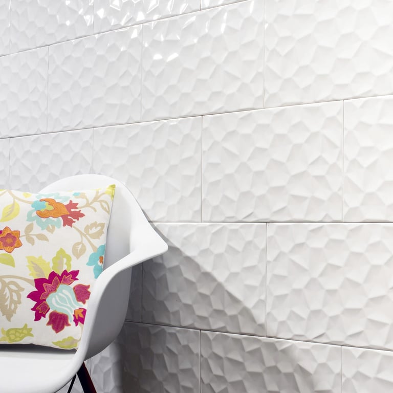 H&H Boston - Plat Rectangulaire 25 X 15 Cm, Blanc, Grès