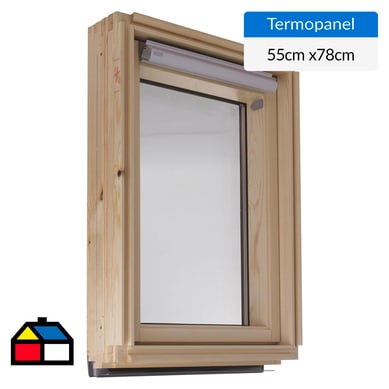 Ventana  Techo Inclinado - GZL CK02 55X78cm - Madera