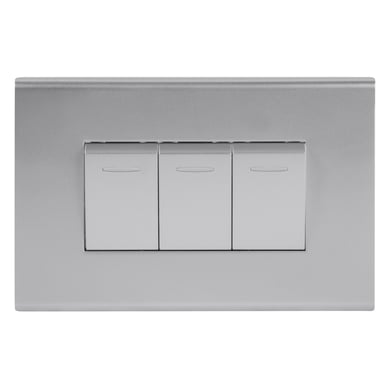 Interruptor triple (9/32) 10 A Gris