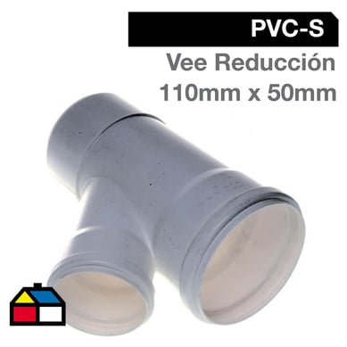 Vee Reduccin PVC-S Bco c/goma 110mm x 50mm Blanco 1u