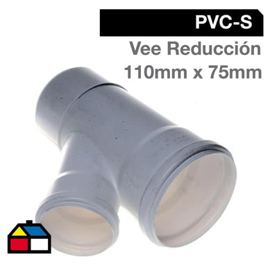 Vee Reduccin PVC-S Bco c/goma 110mm x 75mm Blanco 1u