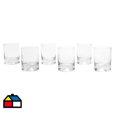 Set de vasos bajos de vidrio 6 unidades