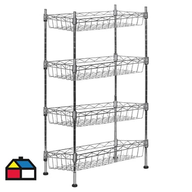 Organizador de verduras 45x25x81 cm metal 4 canastos