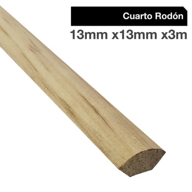 Cuarto Rodn pino Finger 13x13 mm.x 3.00 m