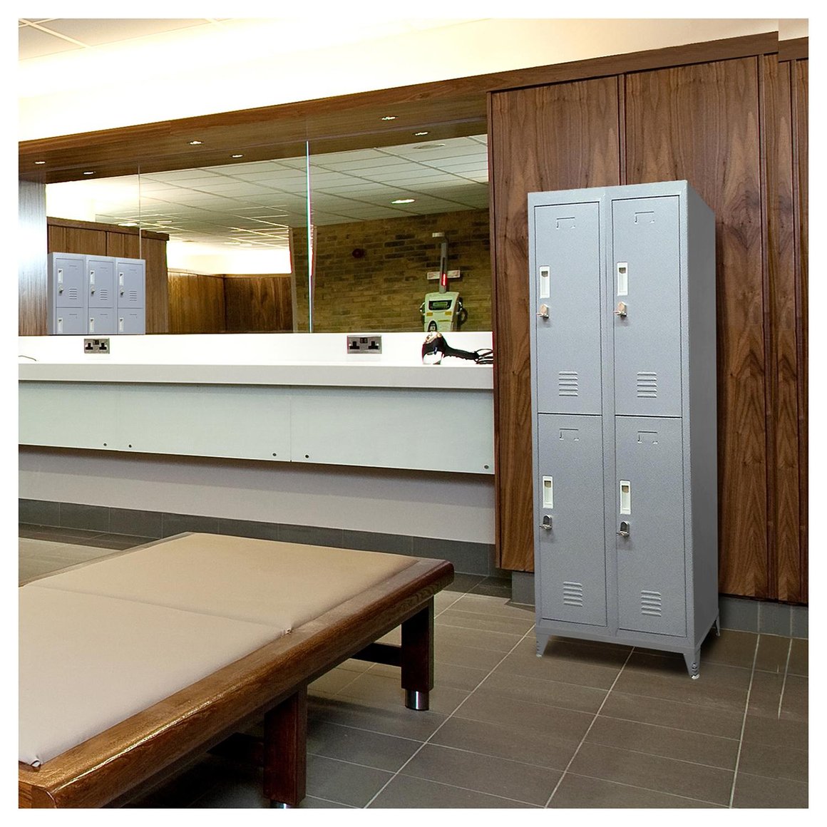 Locker con Portacandado 4 Puerta(s) 4 Repisa(s) 50xx56,5 cm Gris ...