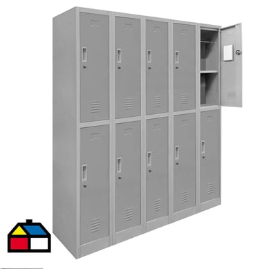 Locker de oficina acero 10 puertas con llave