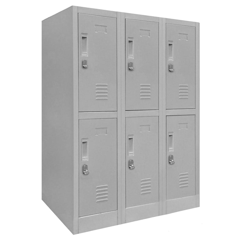 MALETEK - Locker de Oficina con Portacandado 6 Puerta(s) 6 Repisa(s) 50xx83 cm Gris