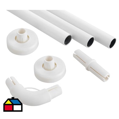 Kit de barra para cortina 7 piezas PVC