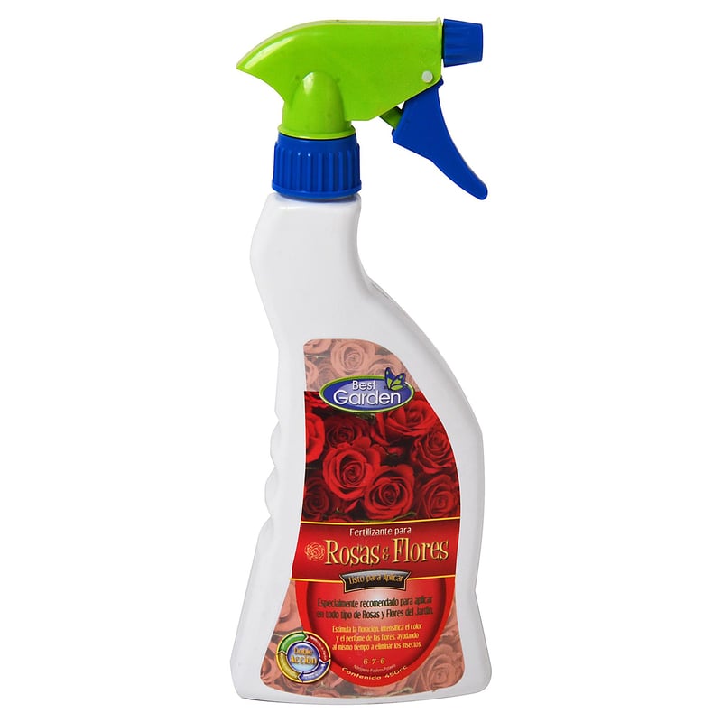 BEST GARDEN - Fertilizantes para rosas y flores 450 ml spray