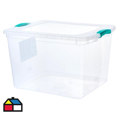 Caja organizadora Wenbox 45 litros 50x40x31 cm transparente.