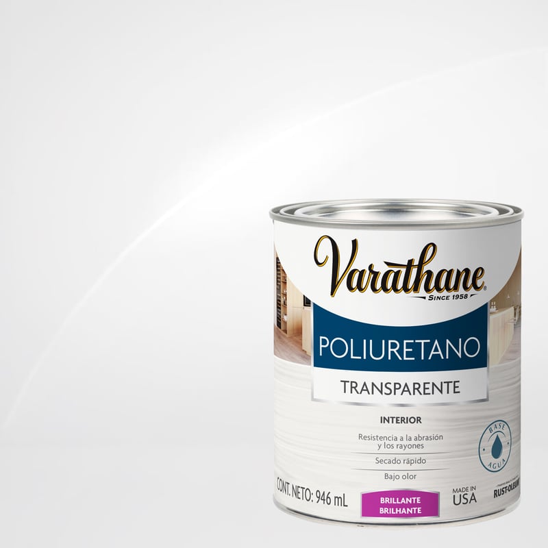 VARATHANE - Barniz poliuretano a base de agua interior brillante 0,9 l