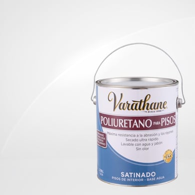 Barniz poliuretano a base de agua para pisos satinado 1 gl