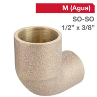 Codo Bronce SO-SO 1/2" x 3/8"  1u