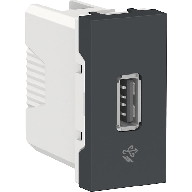 SCHNEIDER ELECTRIC - Módulo para cargador USB 1 A Grafito Orion