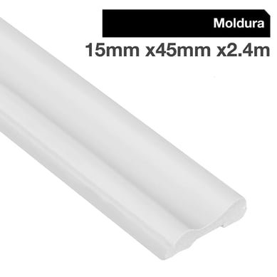 Moldura blanca para pilastra PL10 12X45X240 cm