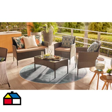 Juego de Living de Terraza Miln 4 Personas Caf