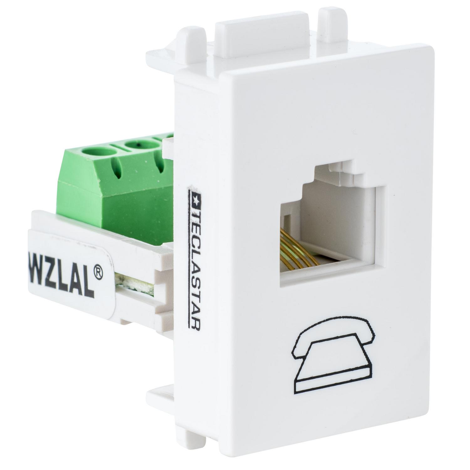 RiteAV Piastra A Muro In Acciaio Inox – 1 Porta RJ11/RJ12 E 2 Porte Cat6 – Colore Beige - copertina