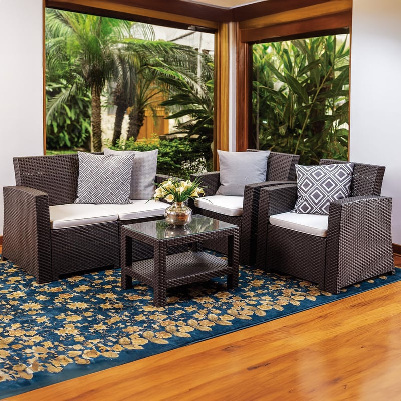 Juego de Living de Terraza Tavarua 4 Personas Café | Sodimac - Falabella