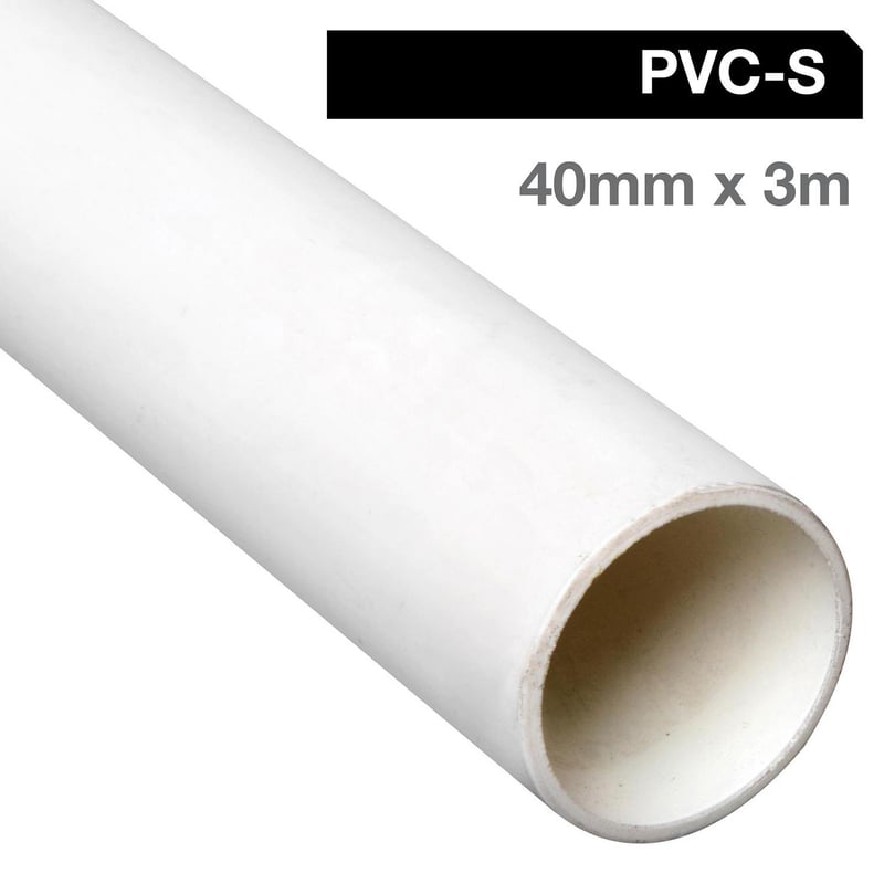 VINILIT - Tubo con Goma Blanco PVC Agua 40 mmx3 m