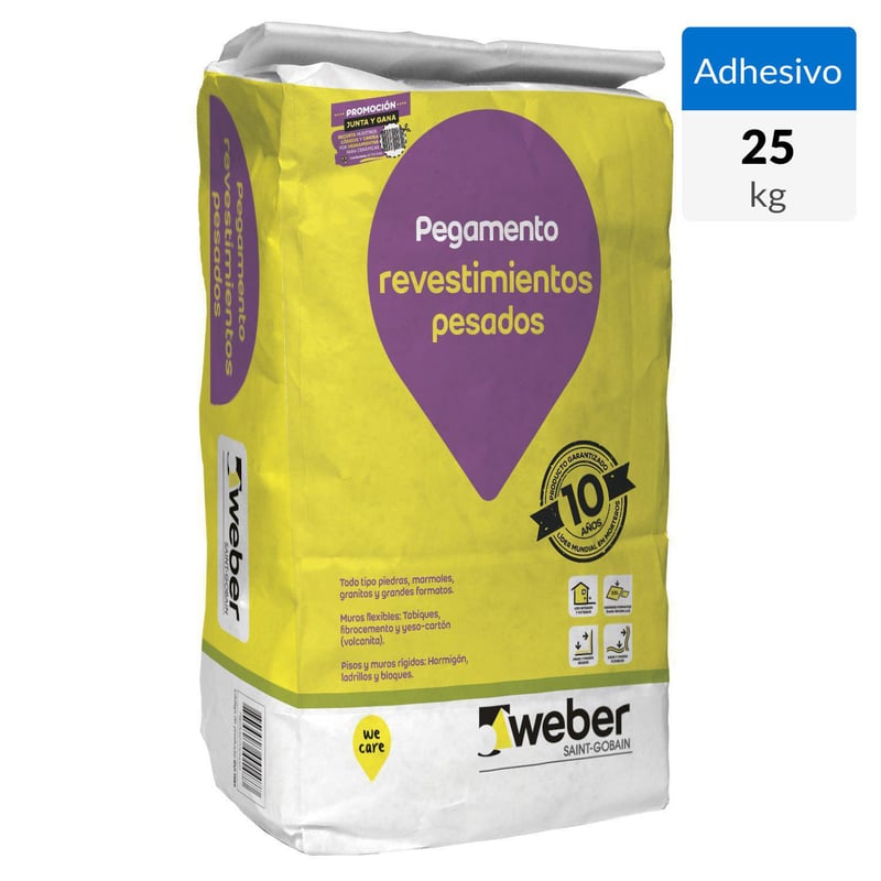 WEBER - Adhesivo Piedra Piso y muro Superficie Flexible 25 kg