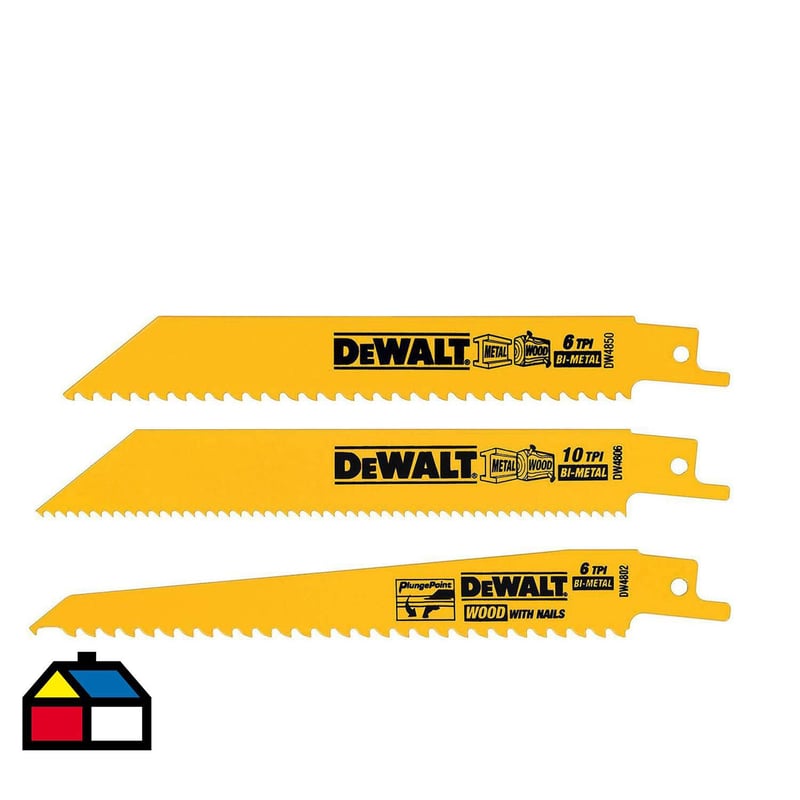 DEWALT - Pack hojas para sierra sable 3 unidades