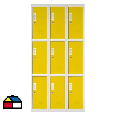 Locker acero 9 puertas con llave