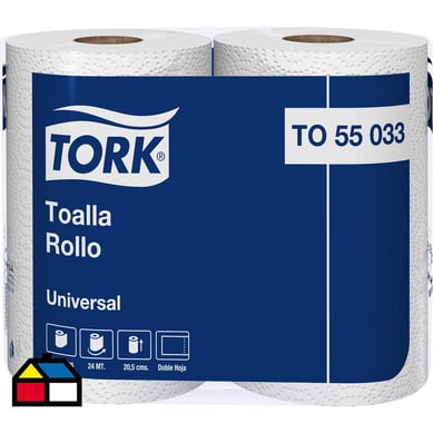 Toalla universal 2 rollos x 24 metros doble hoja