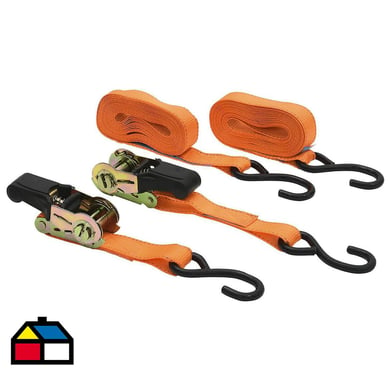 Set de correas metal 5 m 2 unidades naranjo