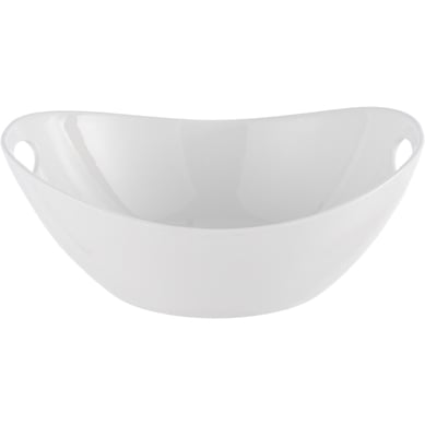 Fuente con asa mediana blanca